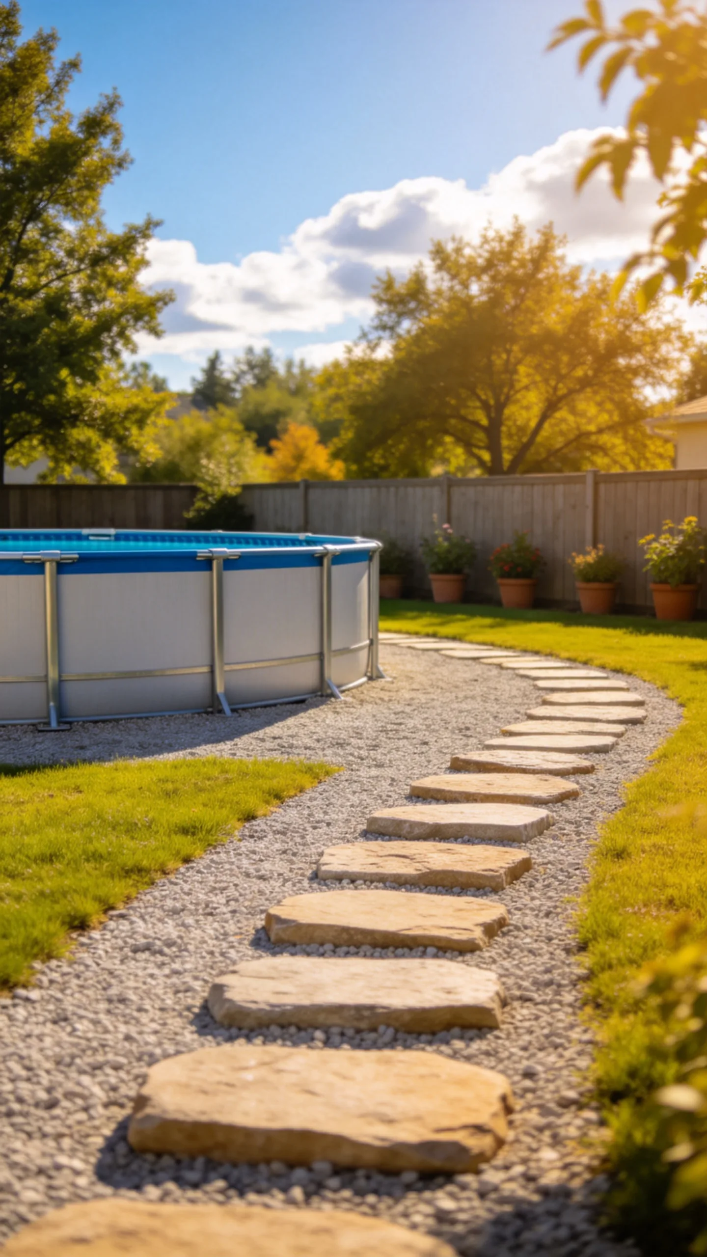 8. Gravel and Stepping Stone Pathway Surround