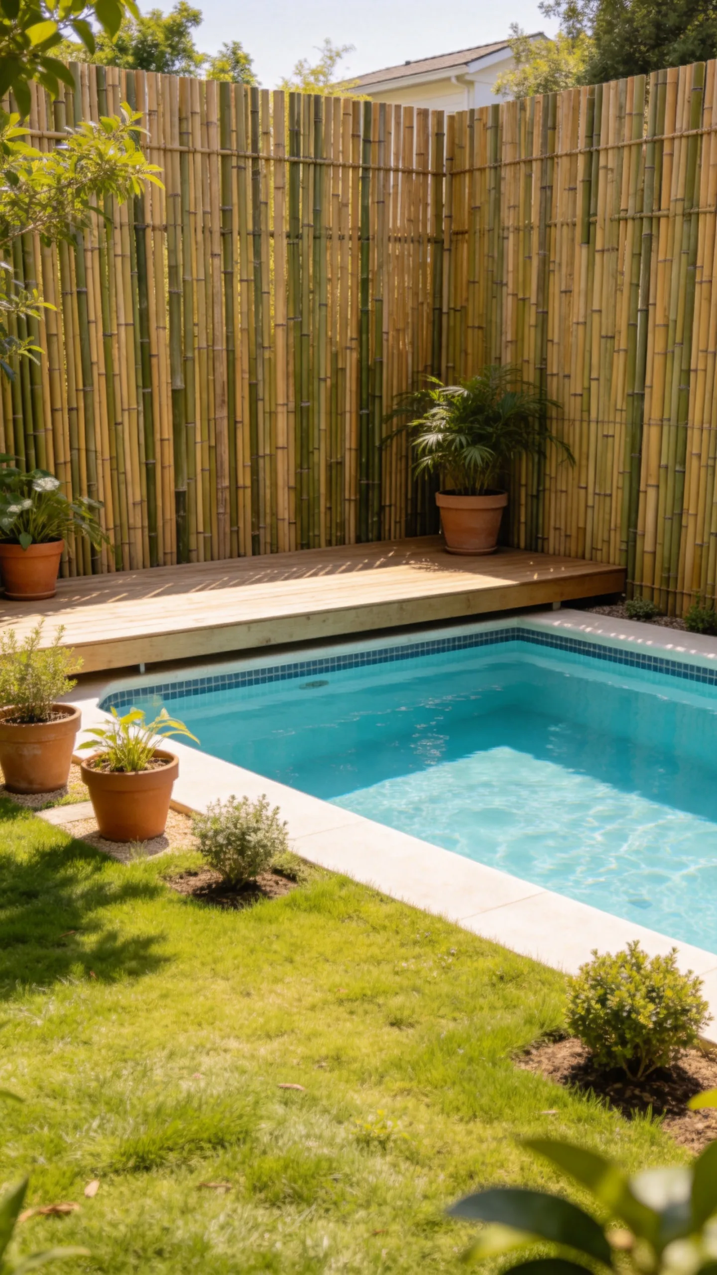 9. Tropical Bamboo Screening with a Raised Platform