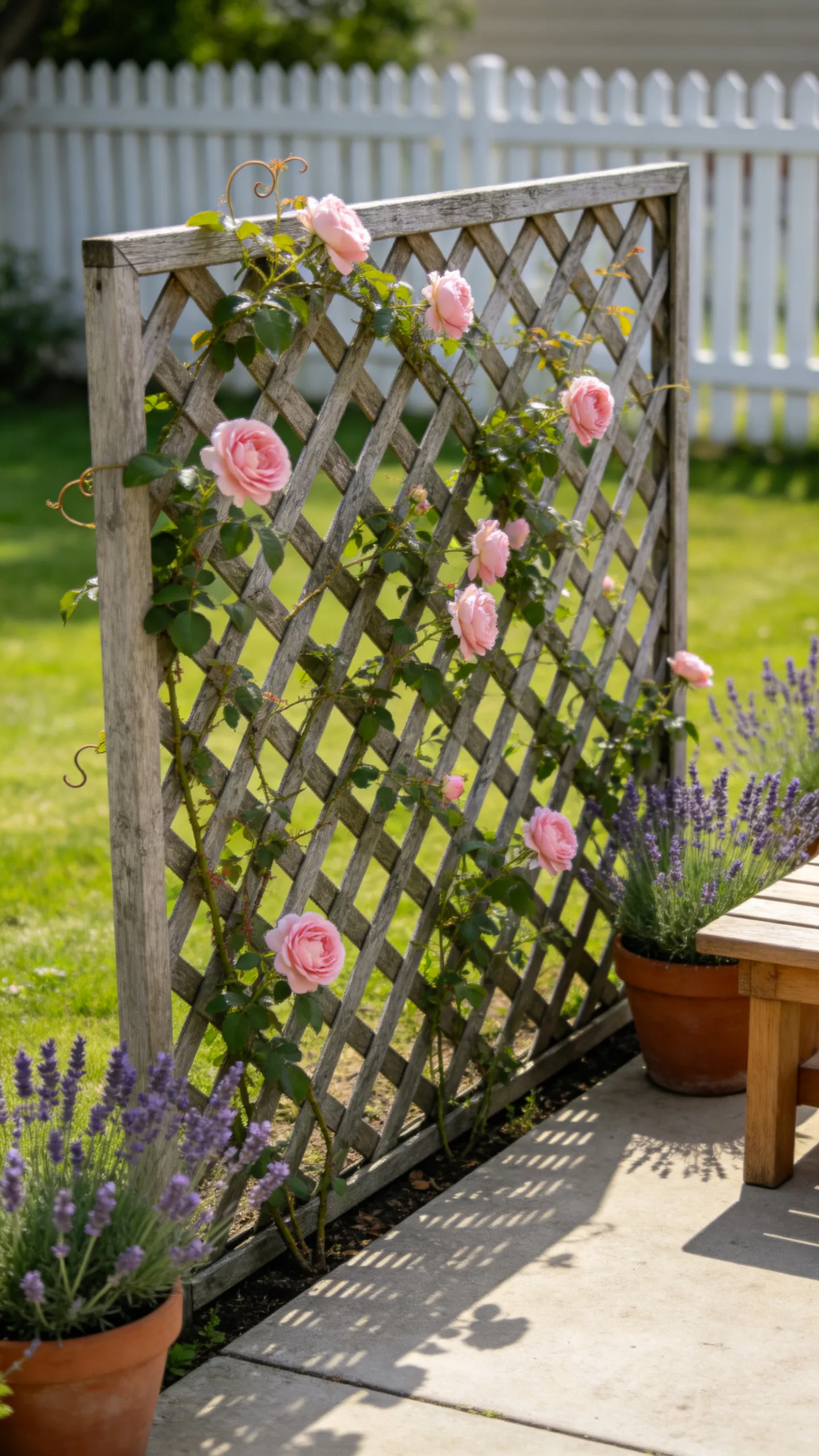 10. Lattice Panel Screen with Flowering Vines
