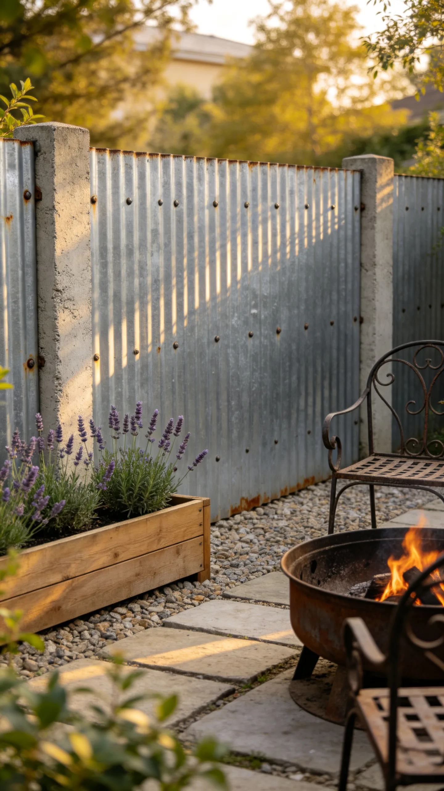 14. Corrugated Metal Panels for Industrial Rustic Vibe