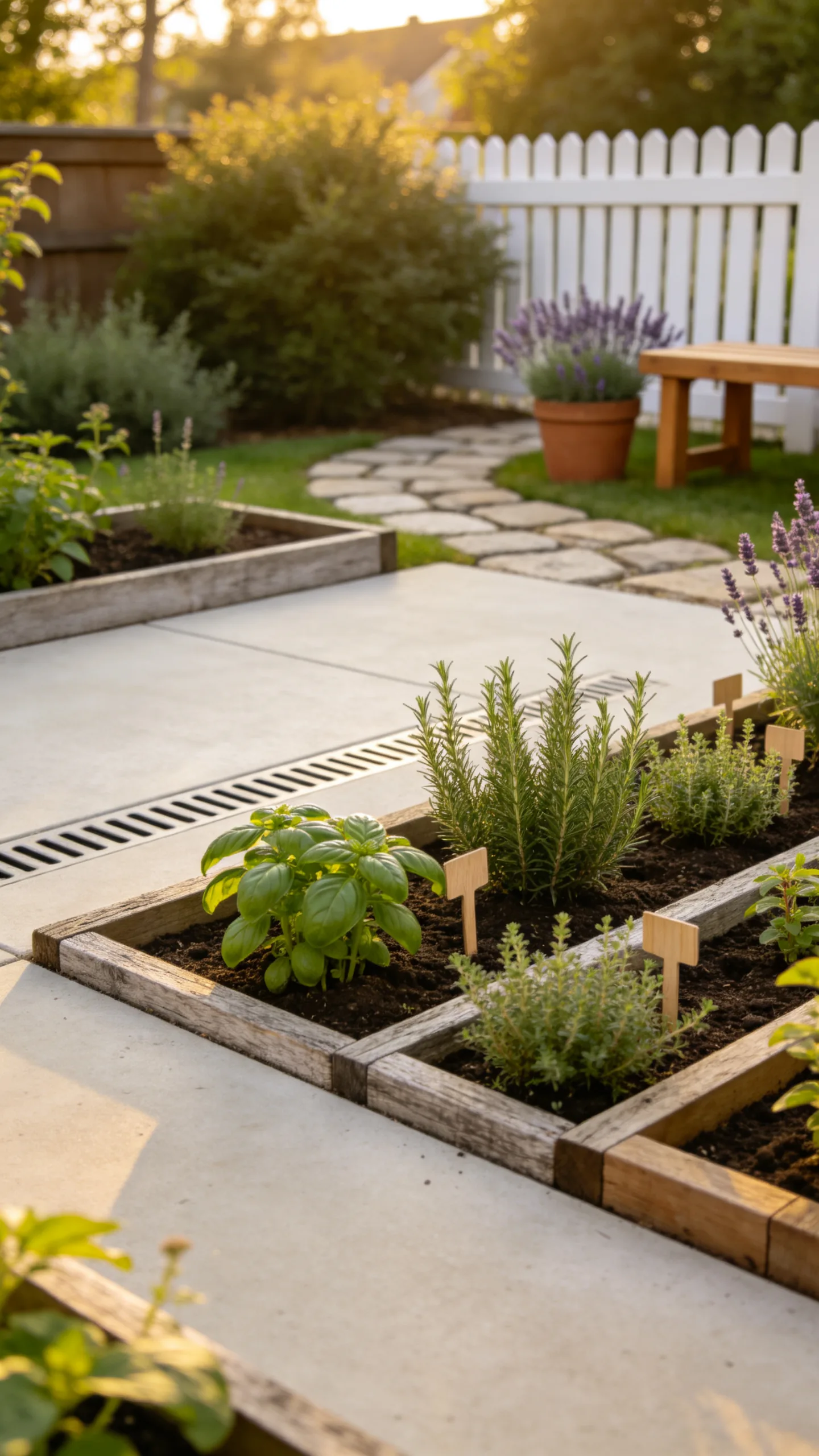 14. Raised Bed Ground Deck Combo with Integrated Herb Garden