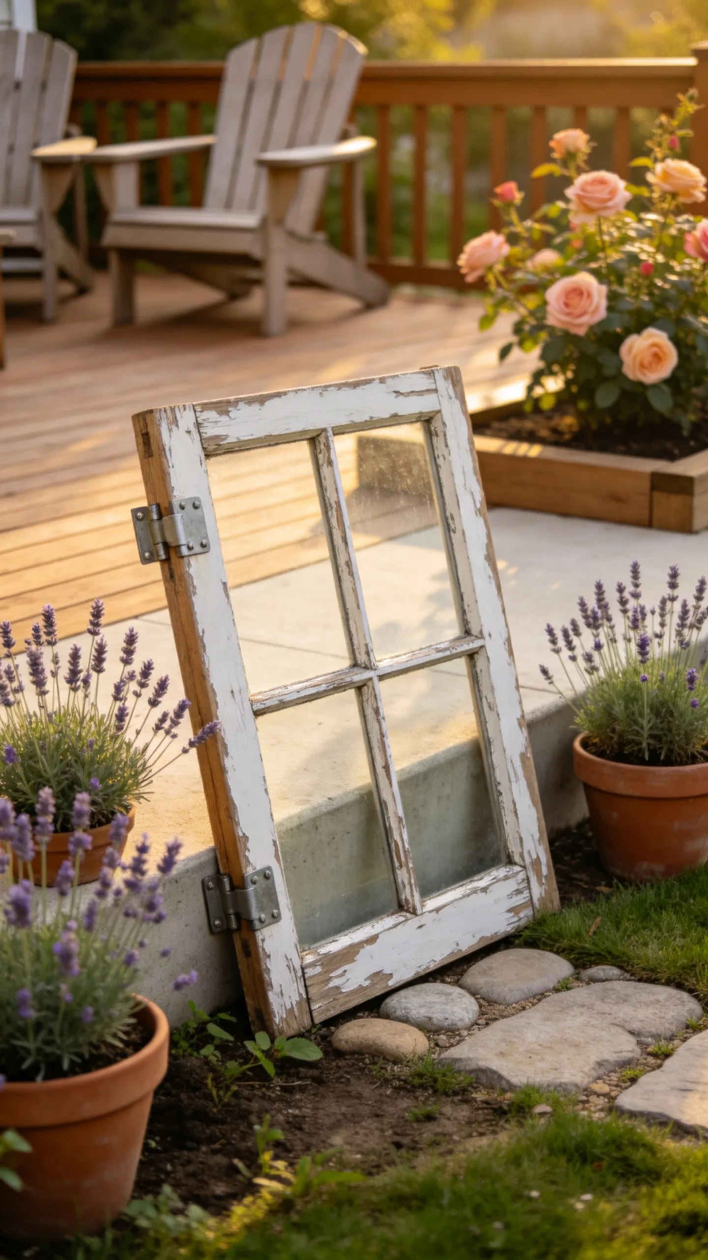 14. Reclaimed Window Frame Garden Partition