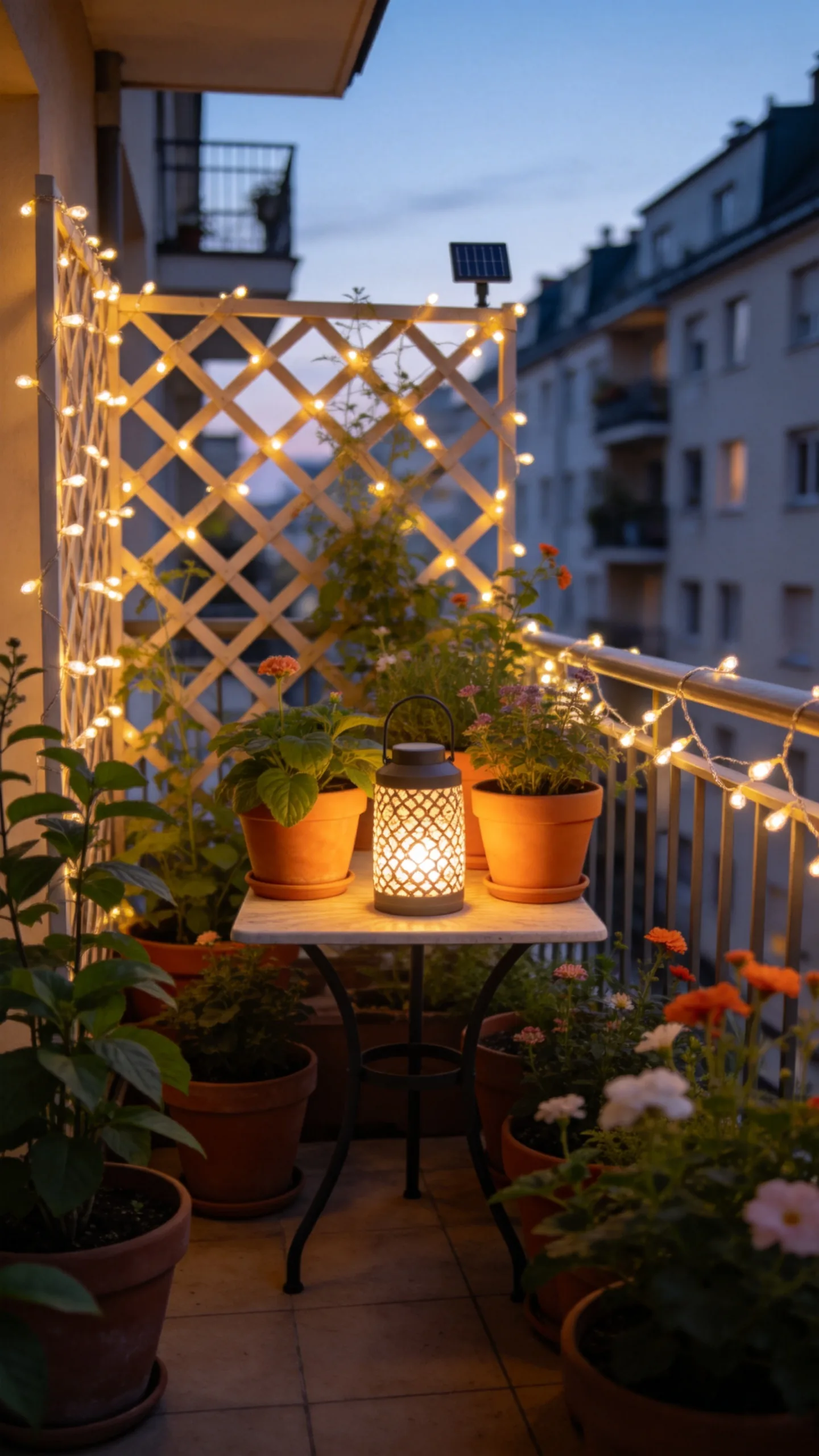 14. Use Solar or Battery Lights Around the Garden