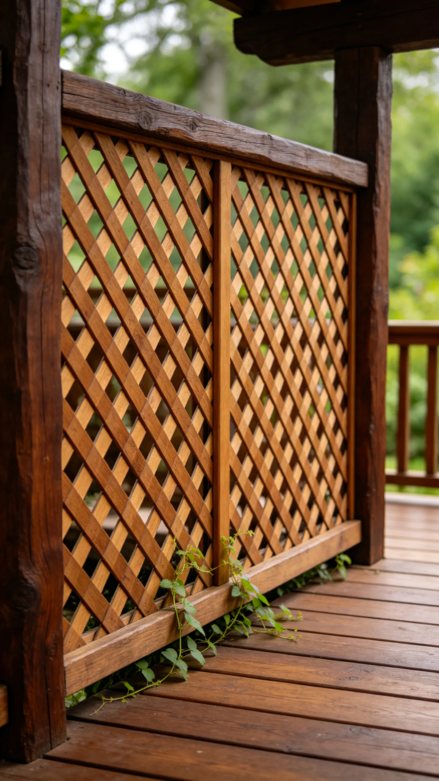 15. Stained Cedar Lattice Panels