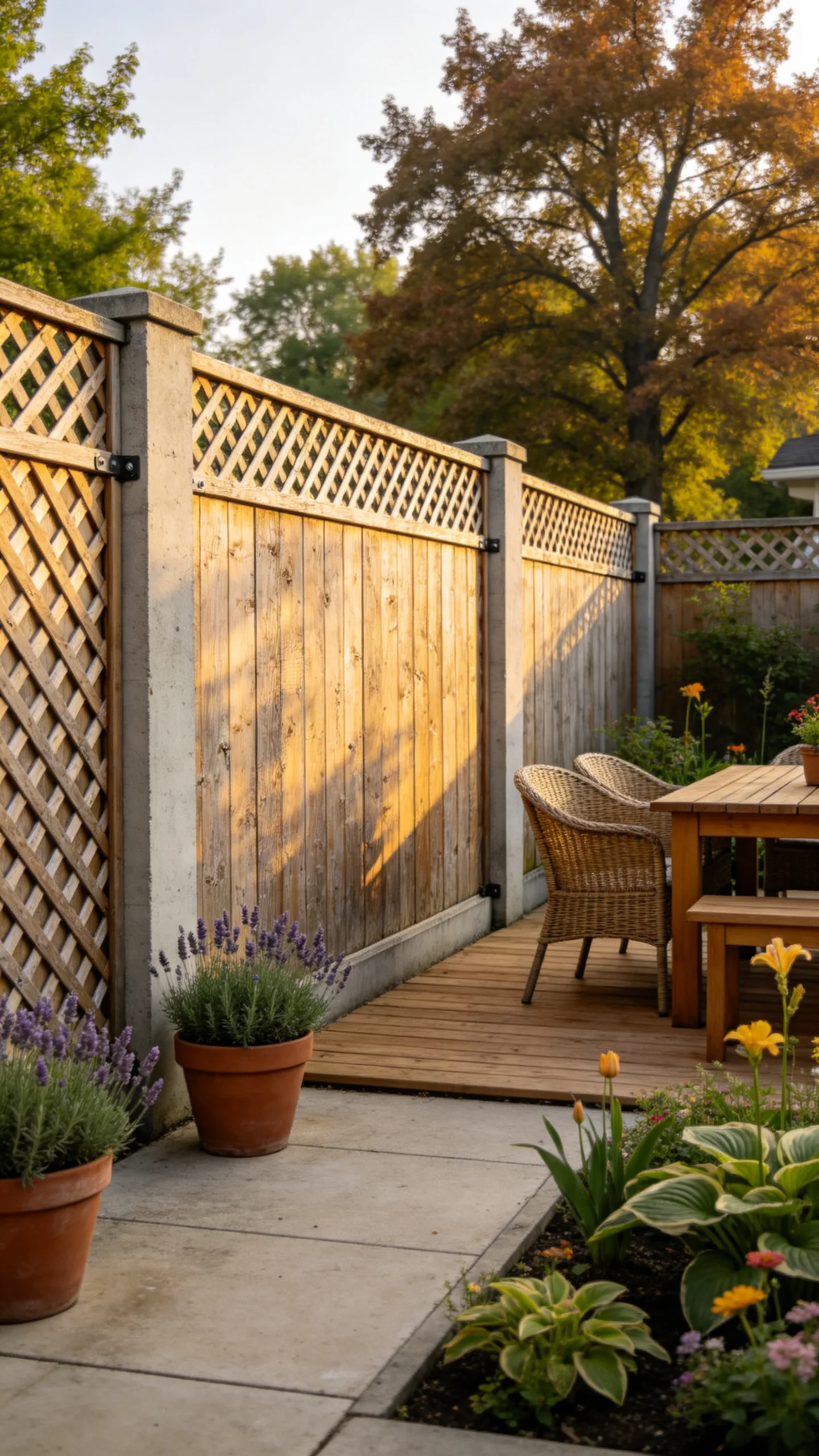15. Tall Lattice Panel Privacy Fence