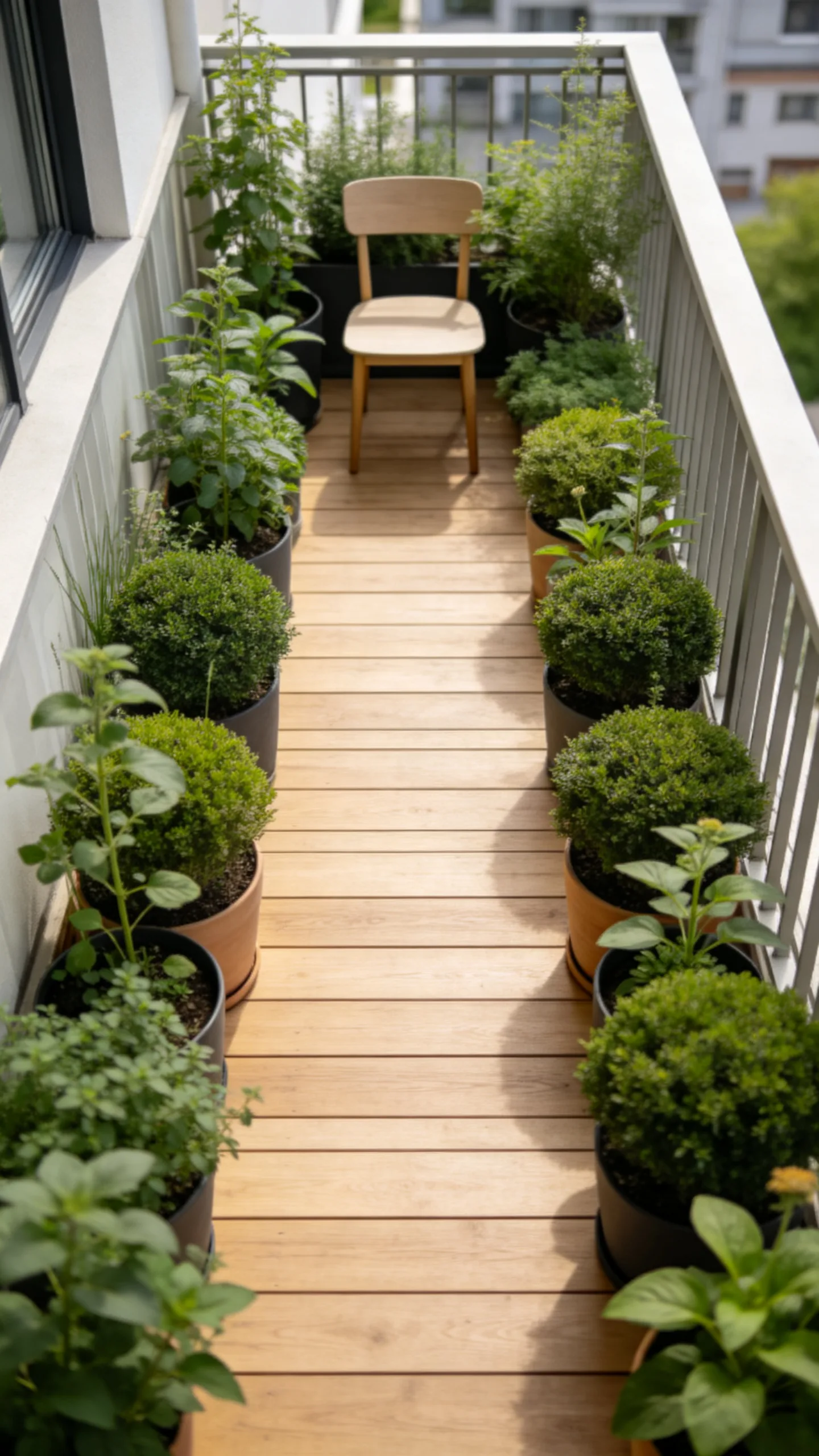 15. Keep a Clear Walking Path Through the Balcony Garden
