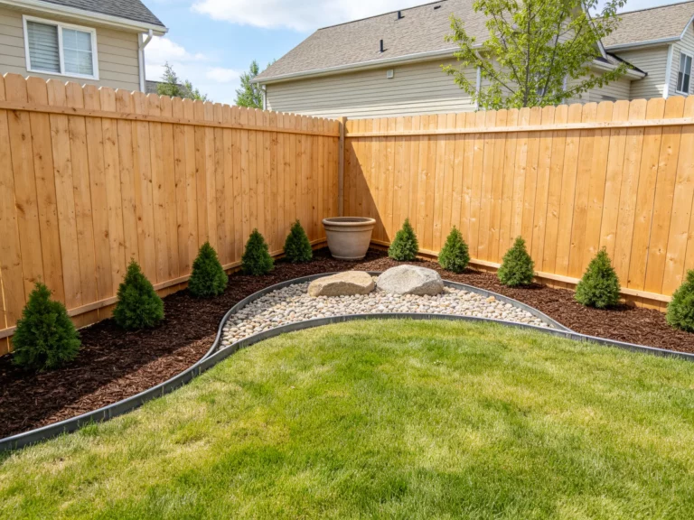 19 Low-Maintenance Backyard Corner Landscaping Ideas by the Fence