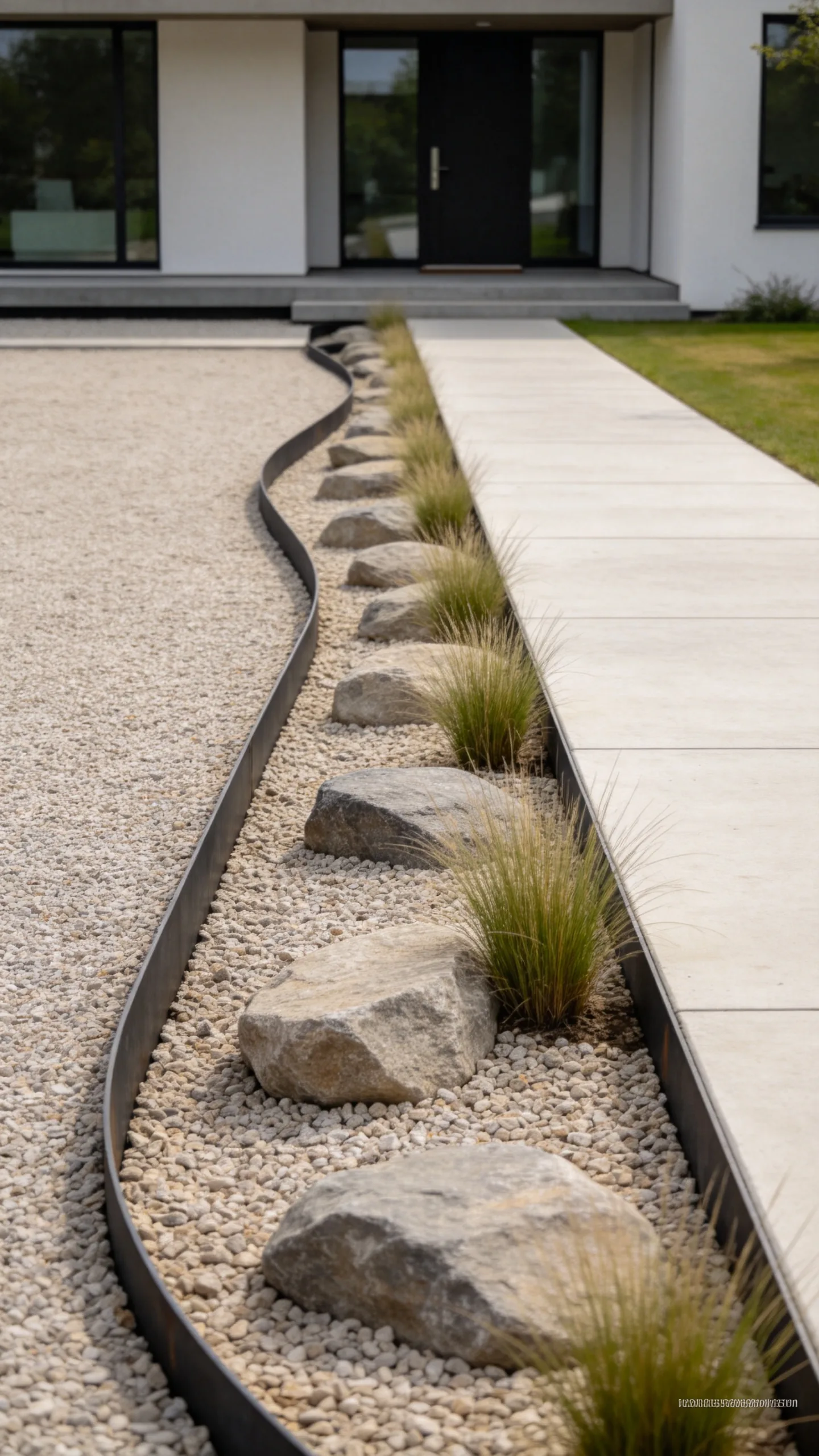 13. Modern Linear Rock Runoff Channel
