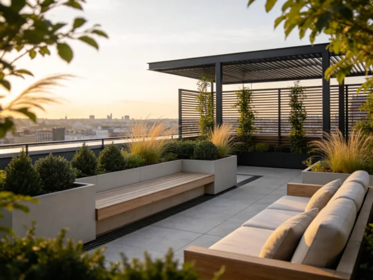 18 Modern Roof Garden Design Ideas With Seating, Plants, and Privacy