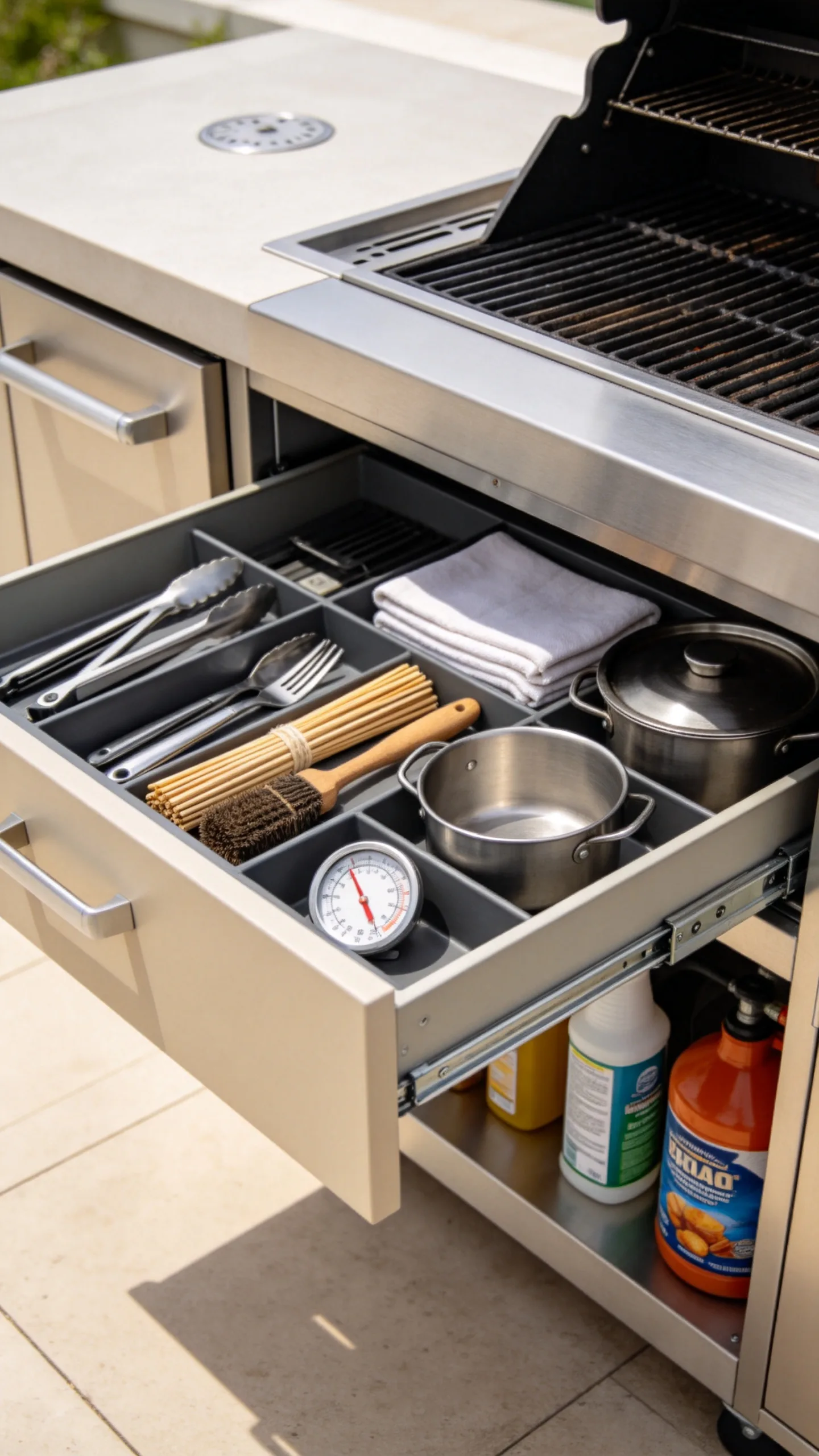 15. Use Outdoor Cabinets for Hidden Storage