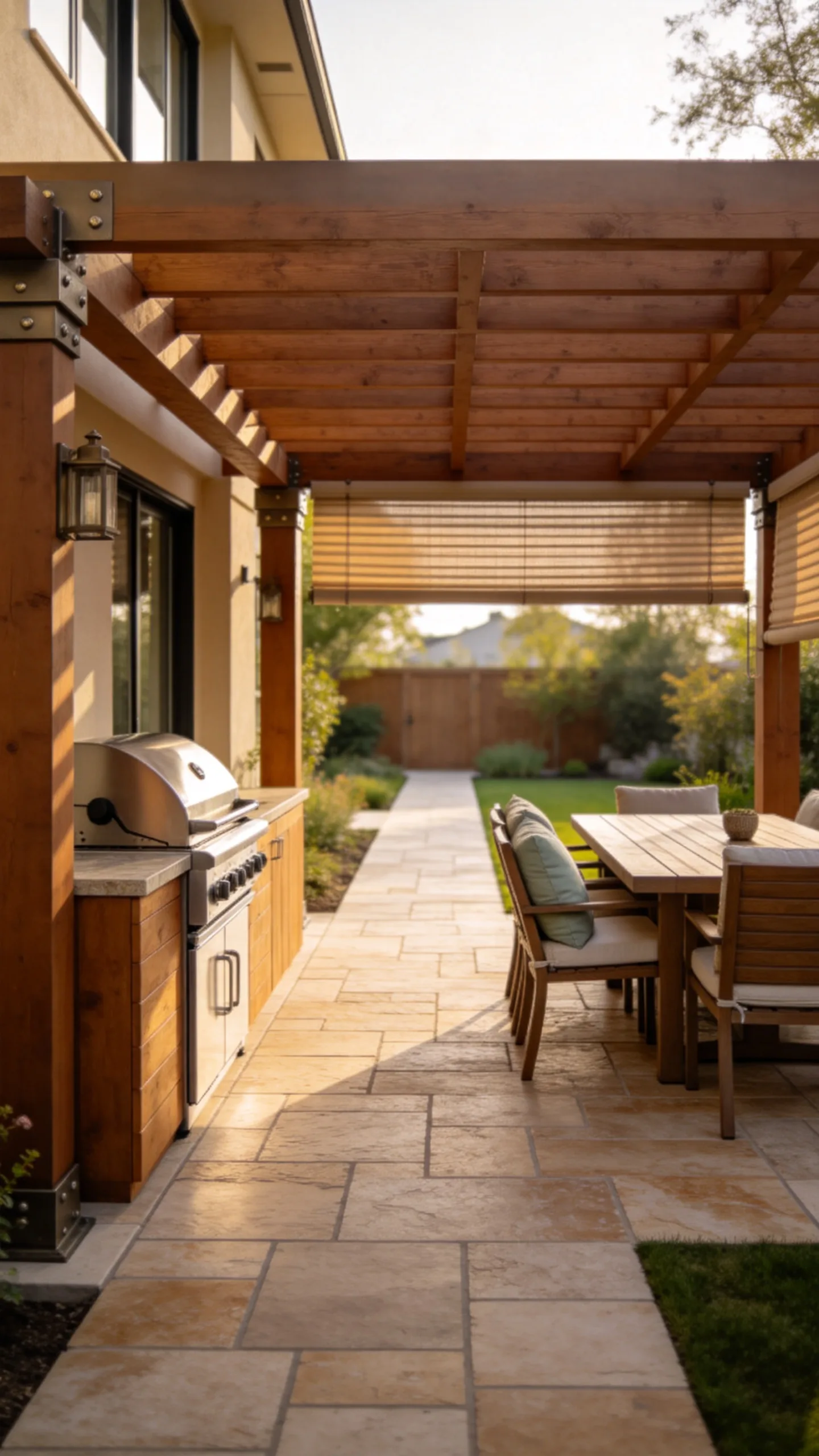 20. Add a Pergola Dining Extension