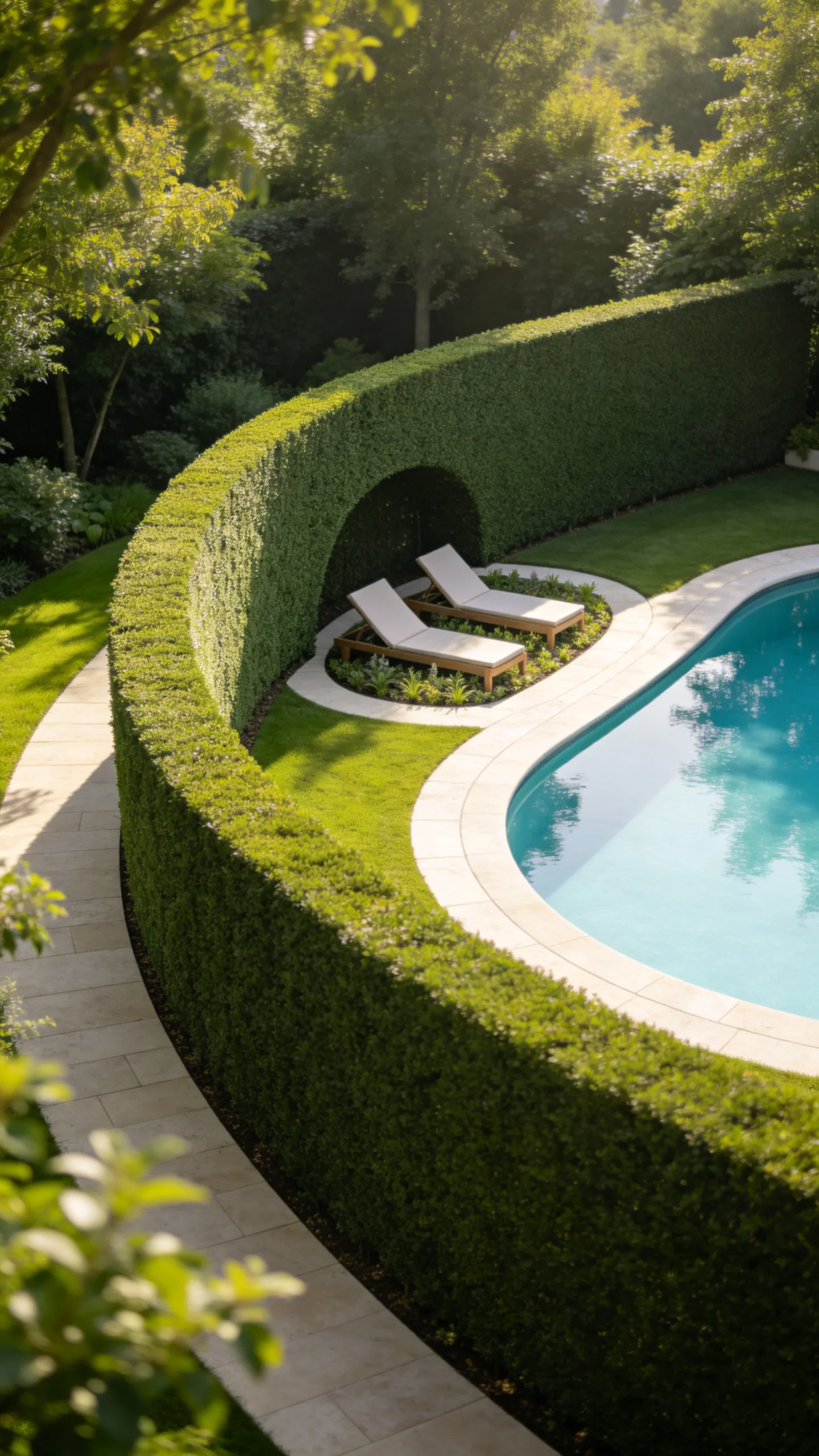 10. Privacy Hedge With a Curved Border