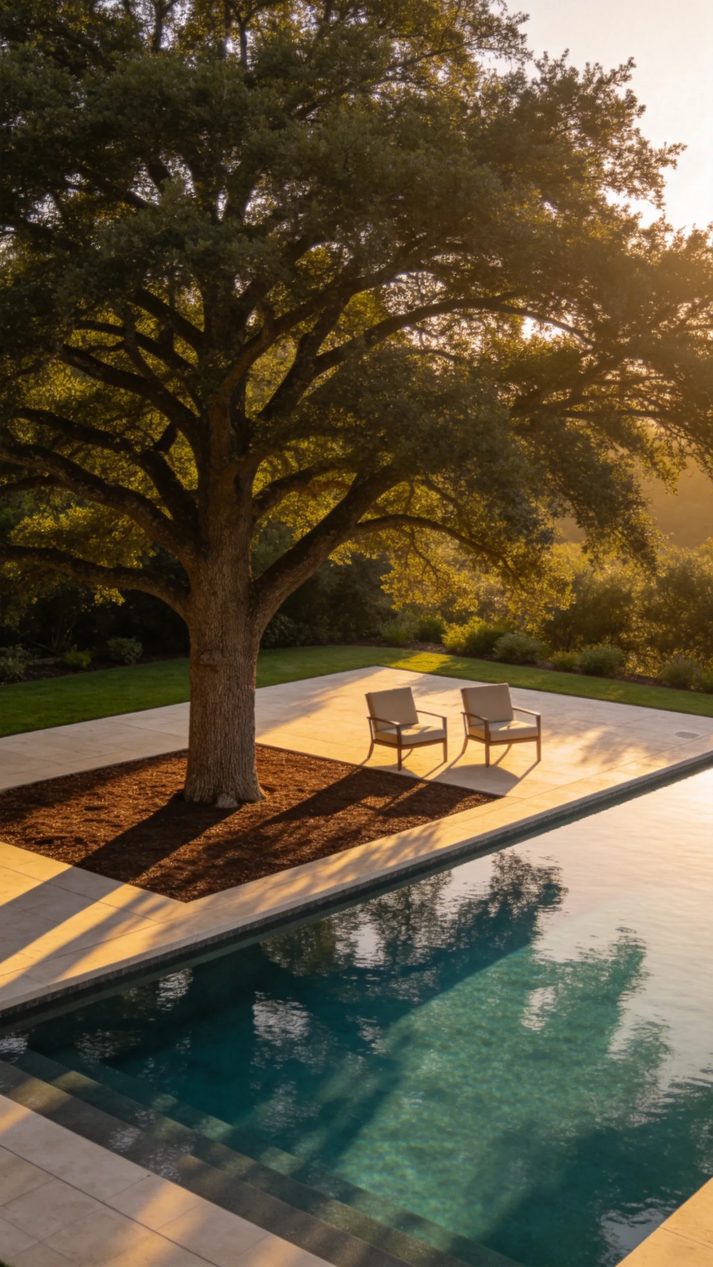 5. Shade Trees Set Back From the Pool