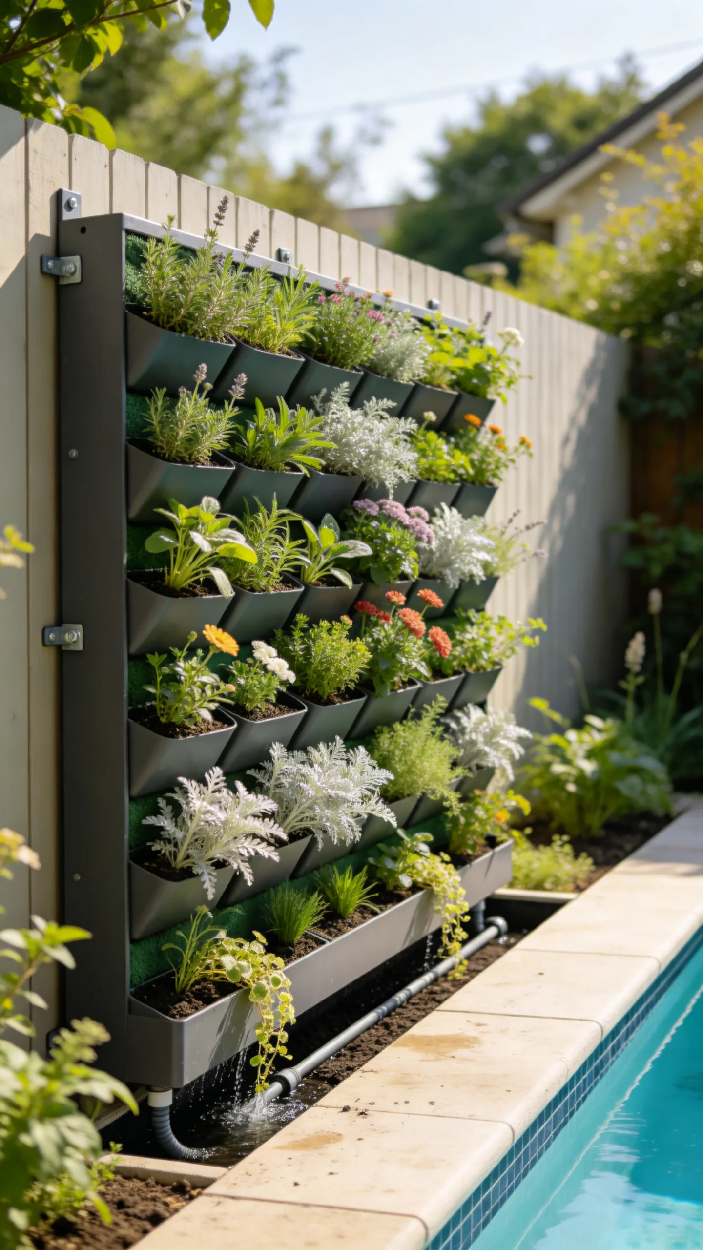 16. Vertical Herb and Flower Wall
