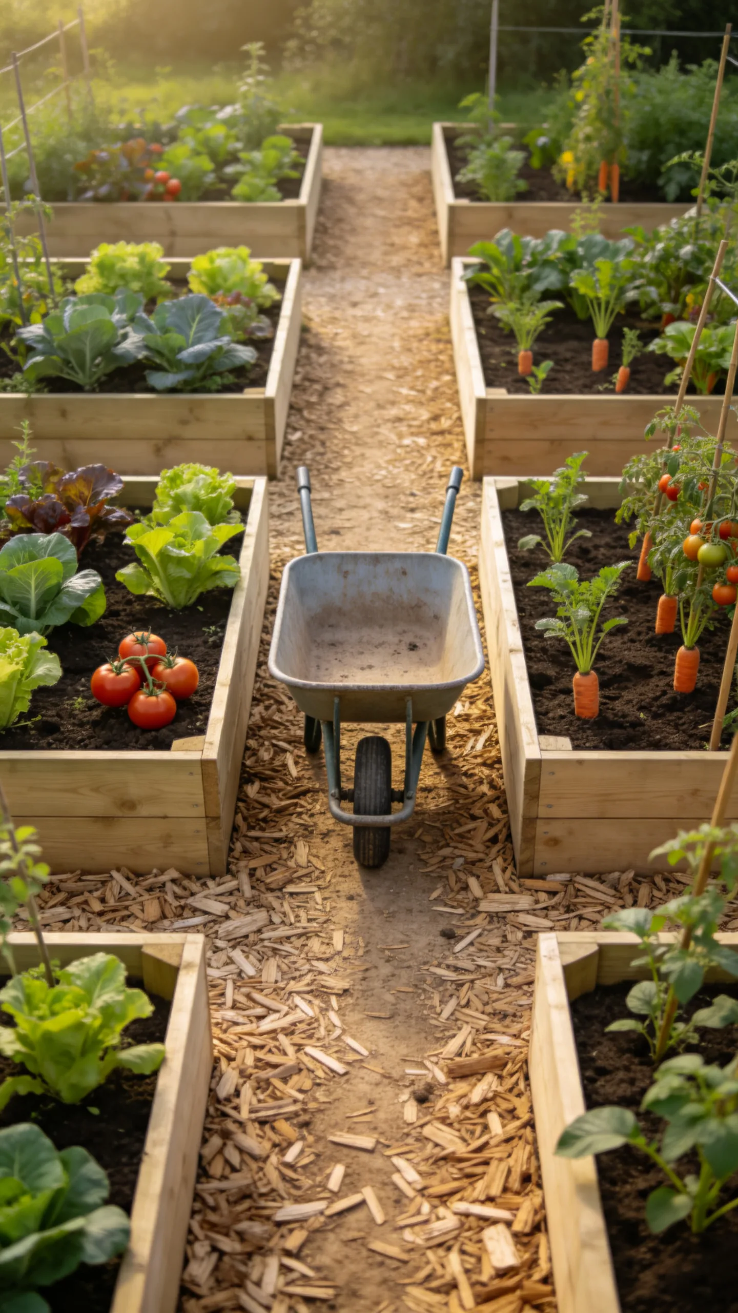 2. Use Rectangular Raised Beds with Permanent Paths