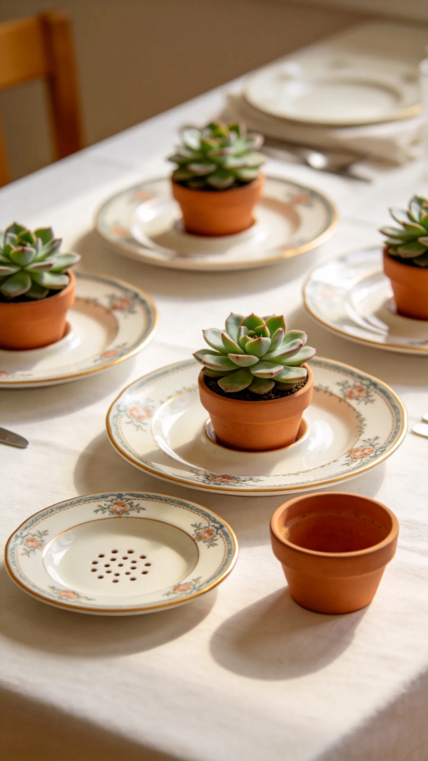 9. Repurposed Teacup Succulent Collection