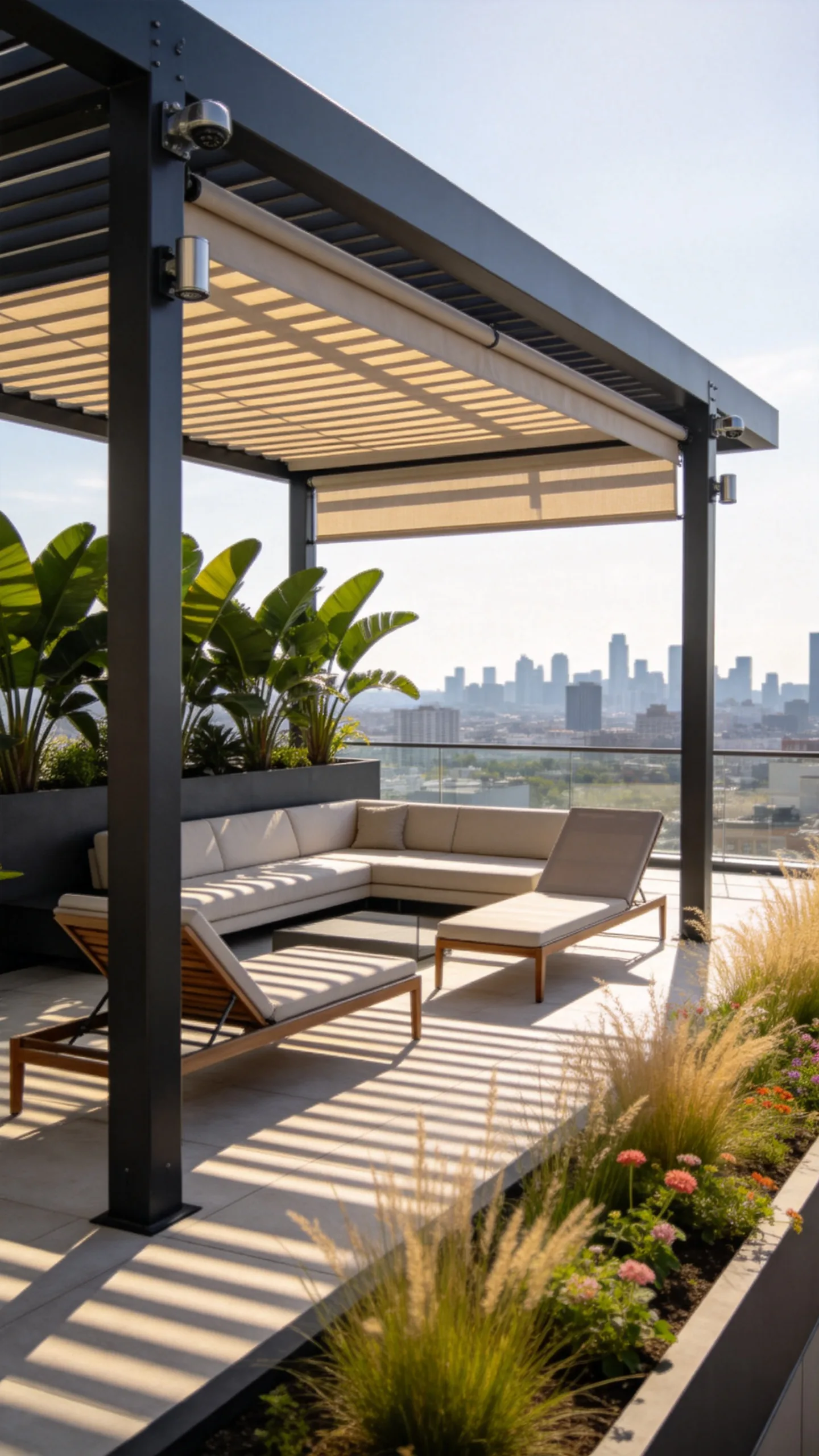 3. Pergola Lounge With Retractable Shade