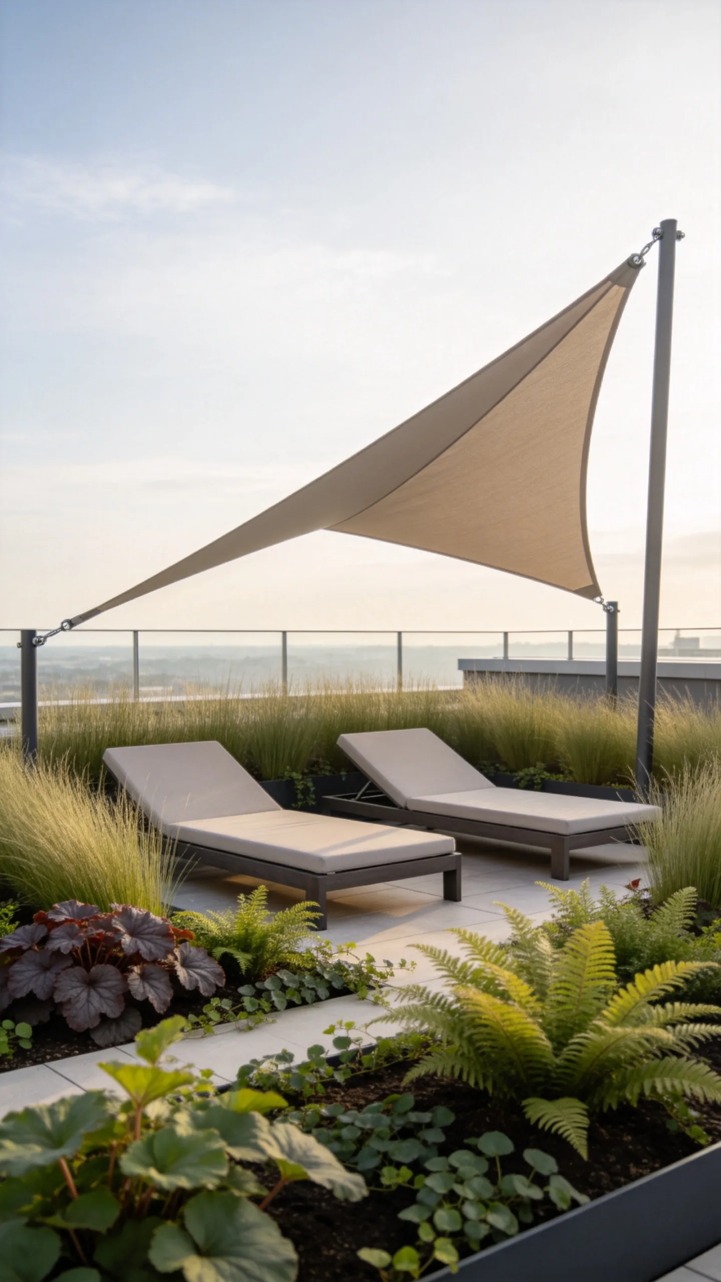 12. Shade Sail Retreat With Low Planting