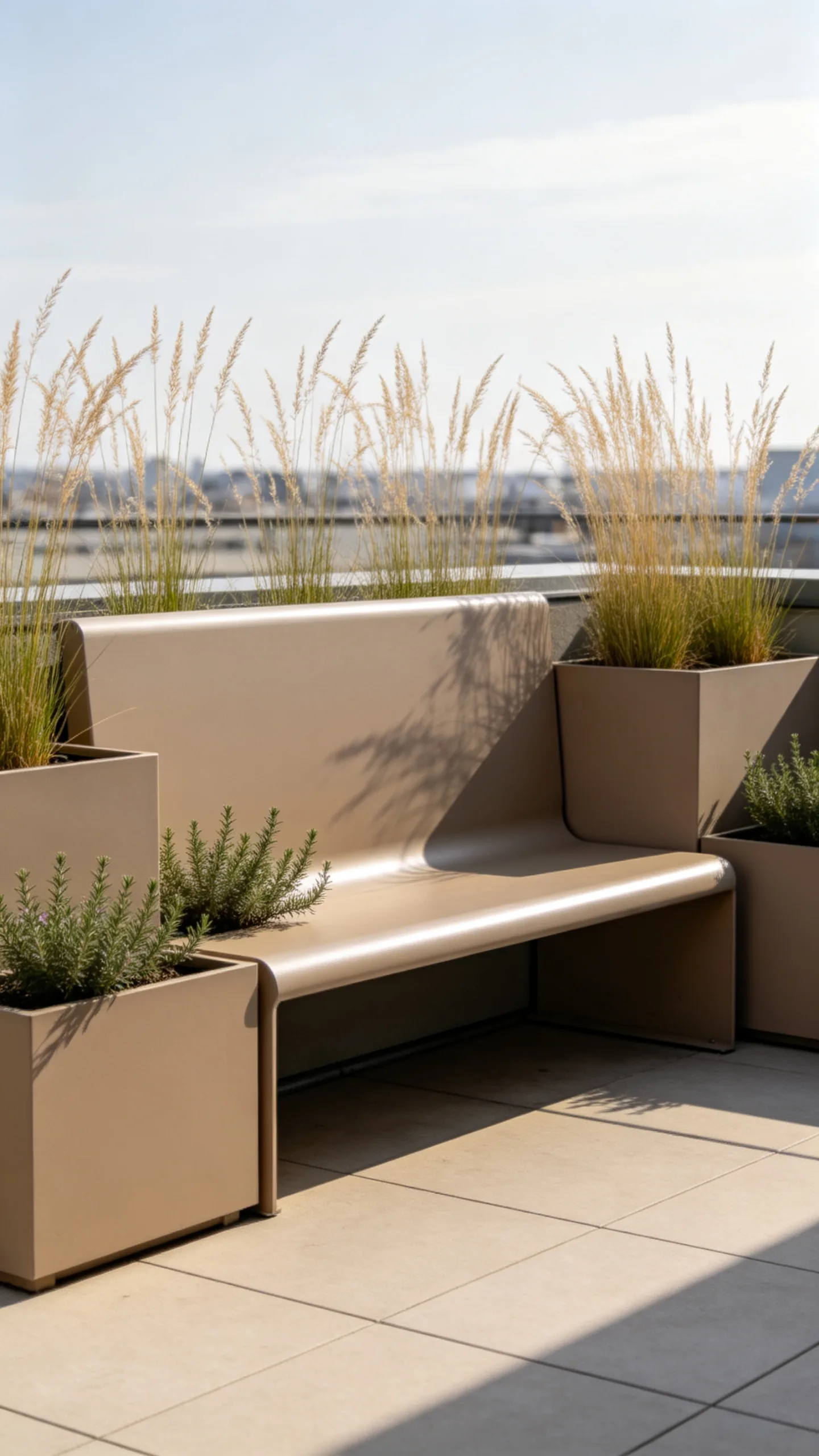 13. Divide the Roof With a Double-Sided Planter Bench