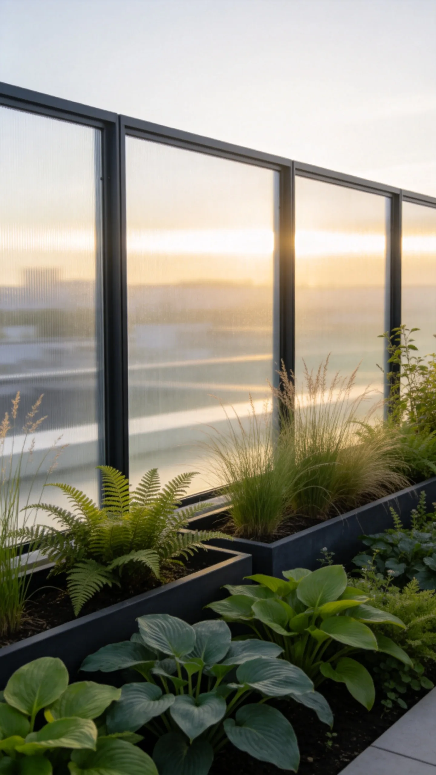 8. Install Frosted Panels Behind Greenery
