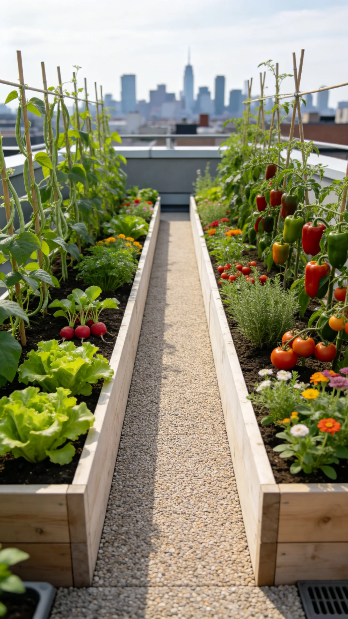 19. Combine Raised Beds With a Narrow Gravel-Style Path