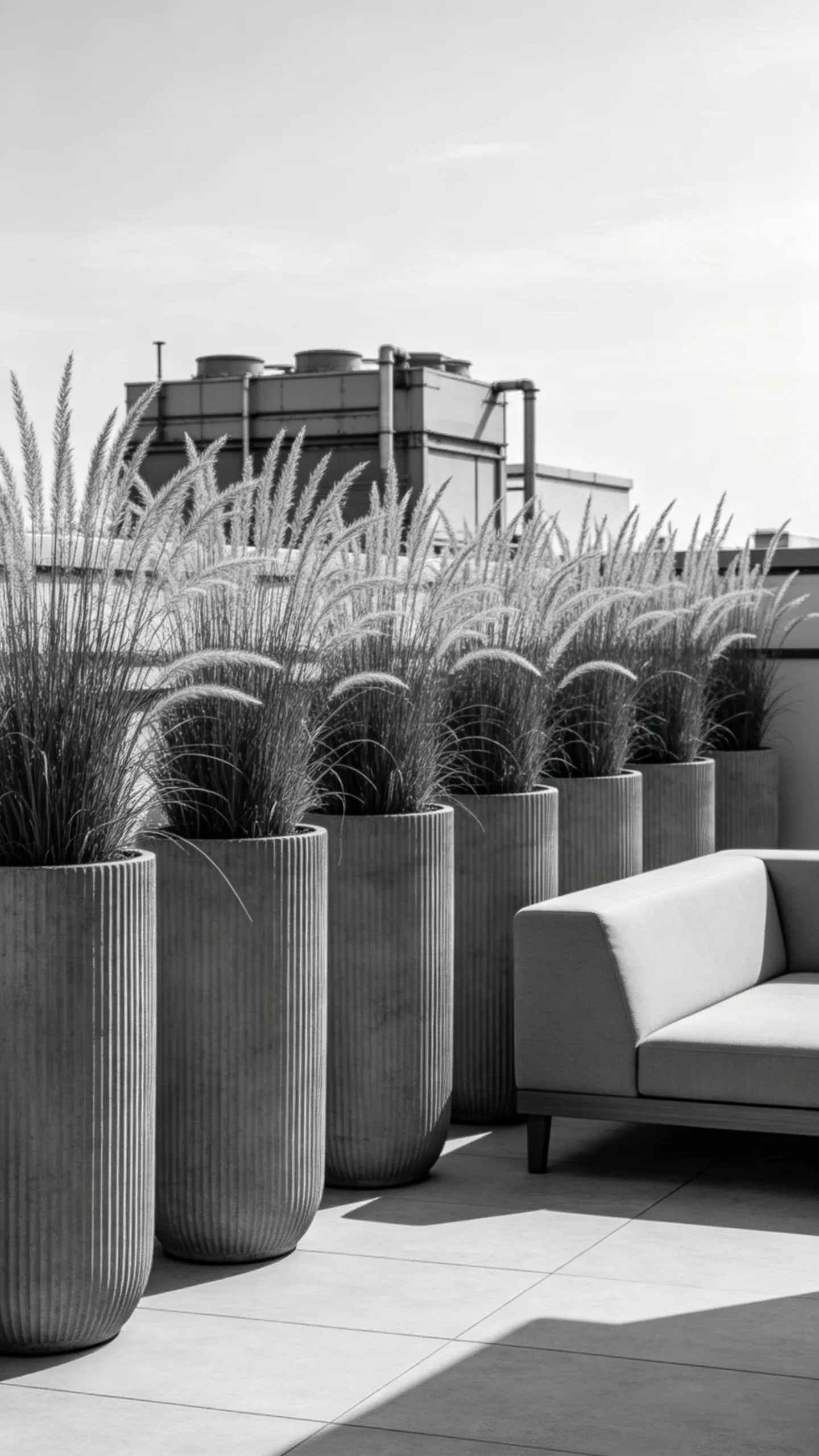 20. Use Ribbed Planters to Add Texture