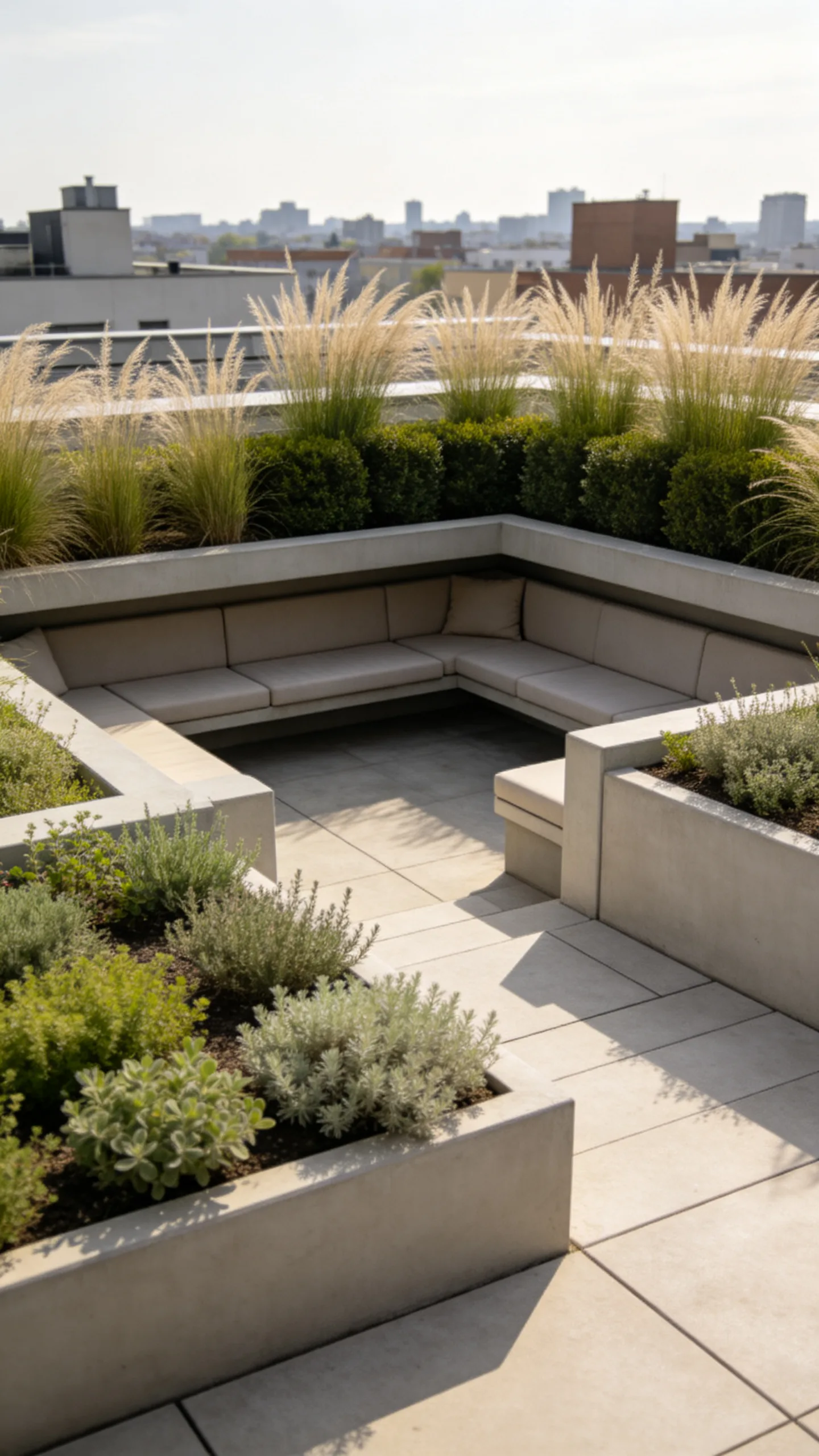 7. Design a Sunken-Look Lounge With Raised Planters