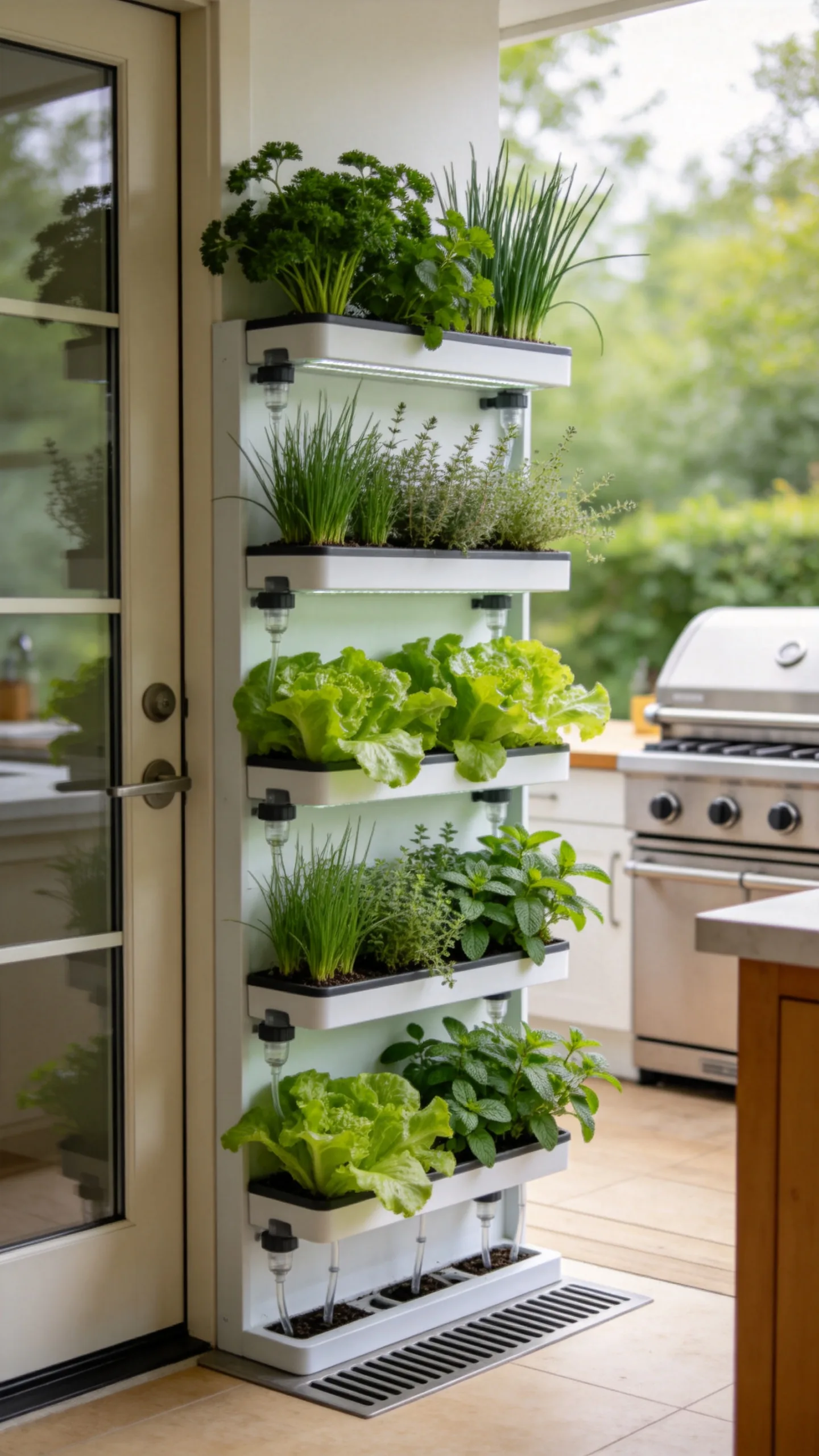 16. Grow a Vertical Herb Wall Near the Kitchen Door