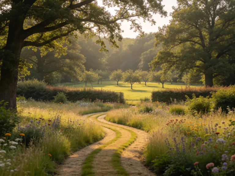 20 Natural Rural Garden Design Ideas With Meadows, Paths, and Trees