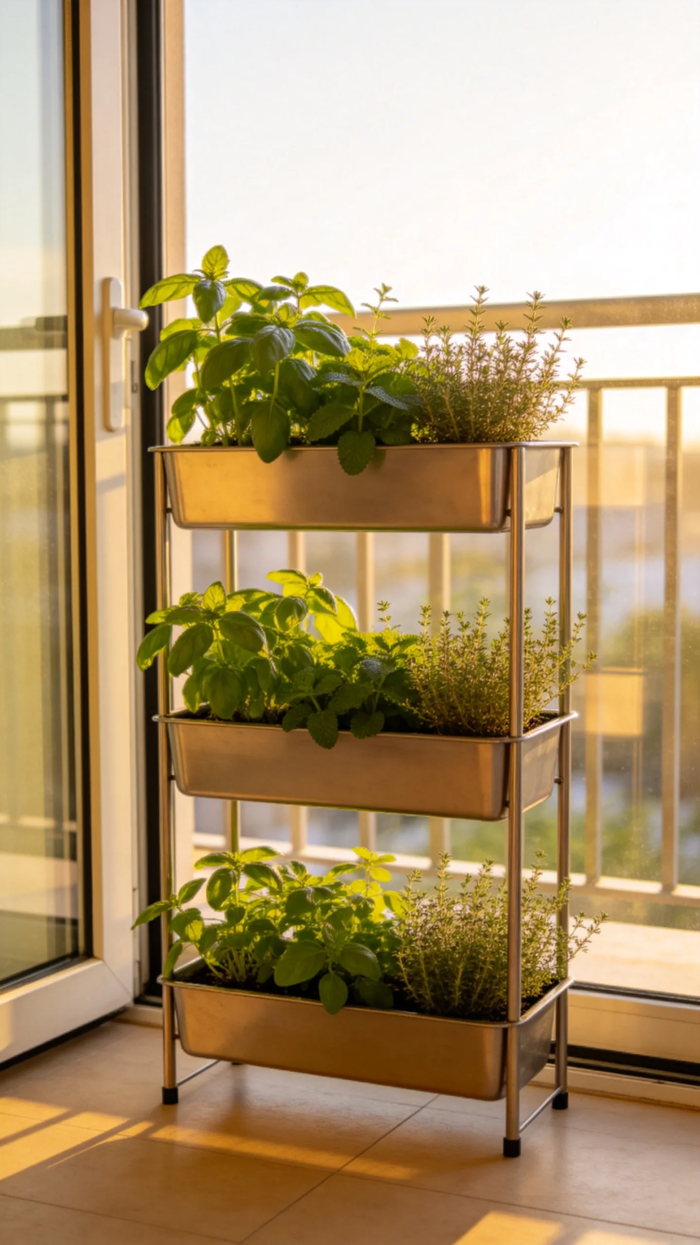 4. Stack Herbs in a Tiered Vertical Stand