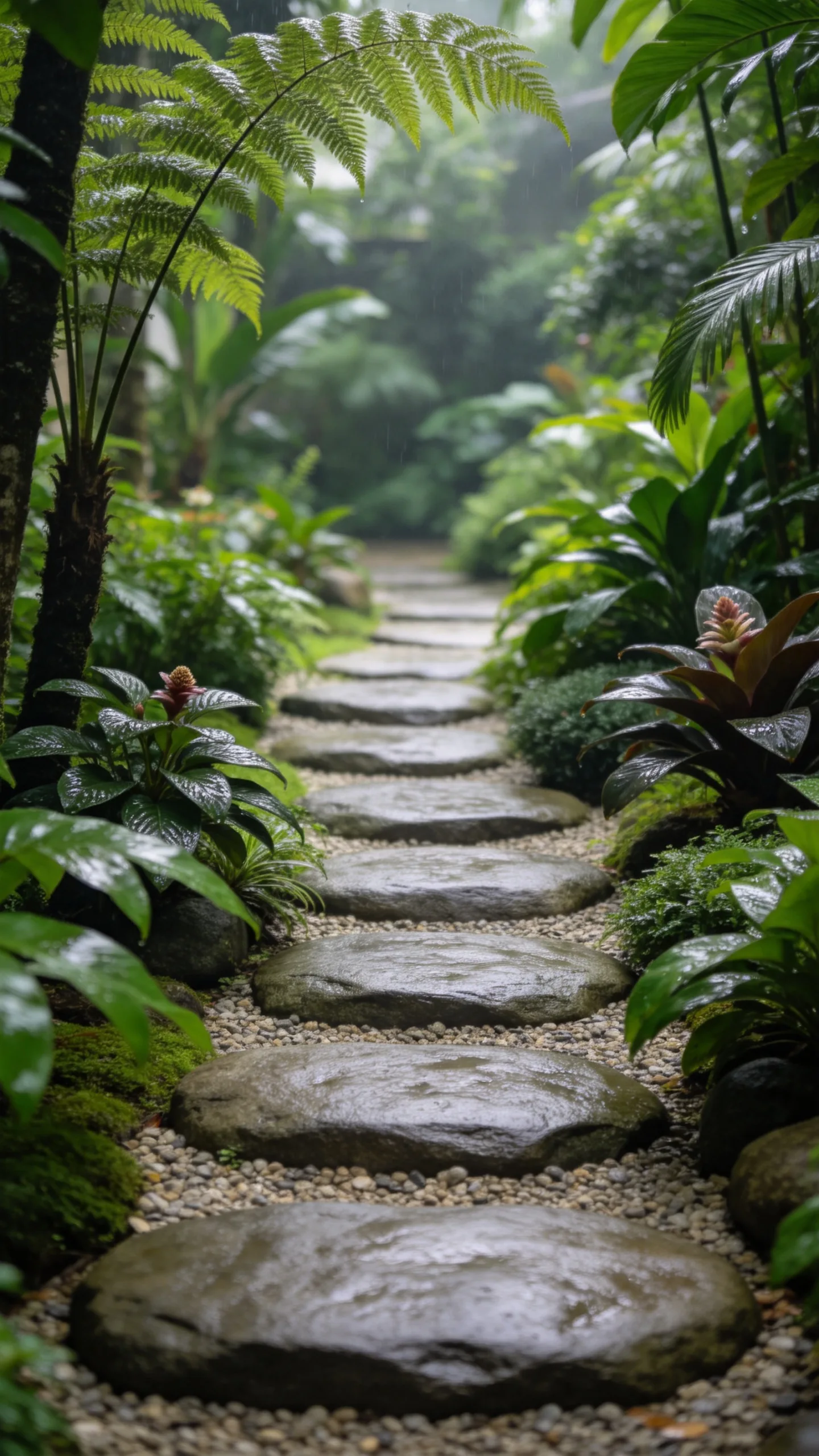 1. Stepping-Stone Path Through Tropical Foliage
