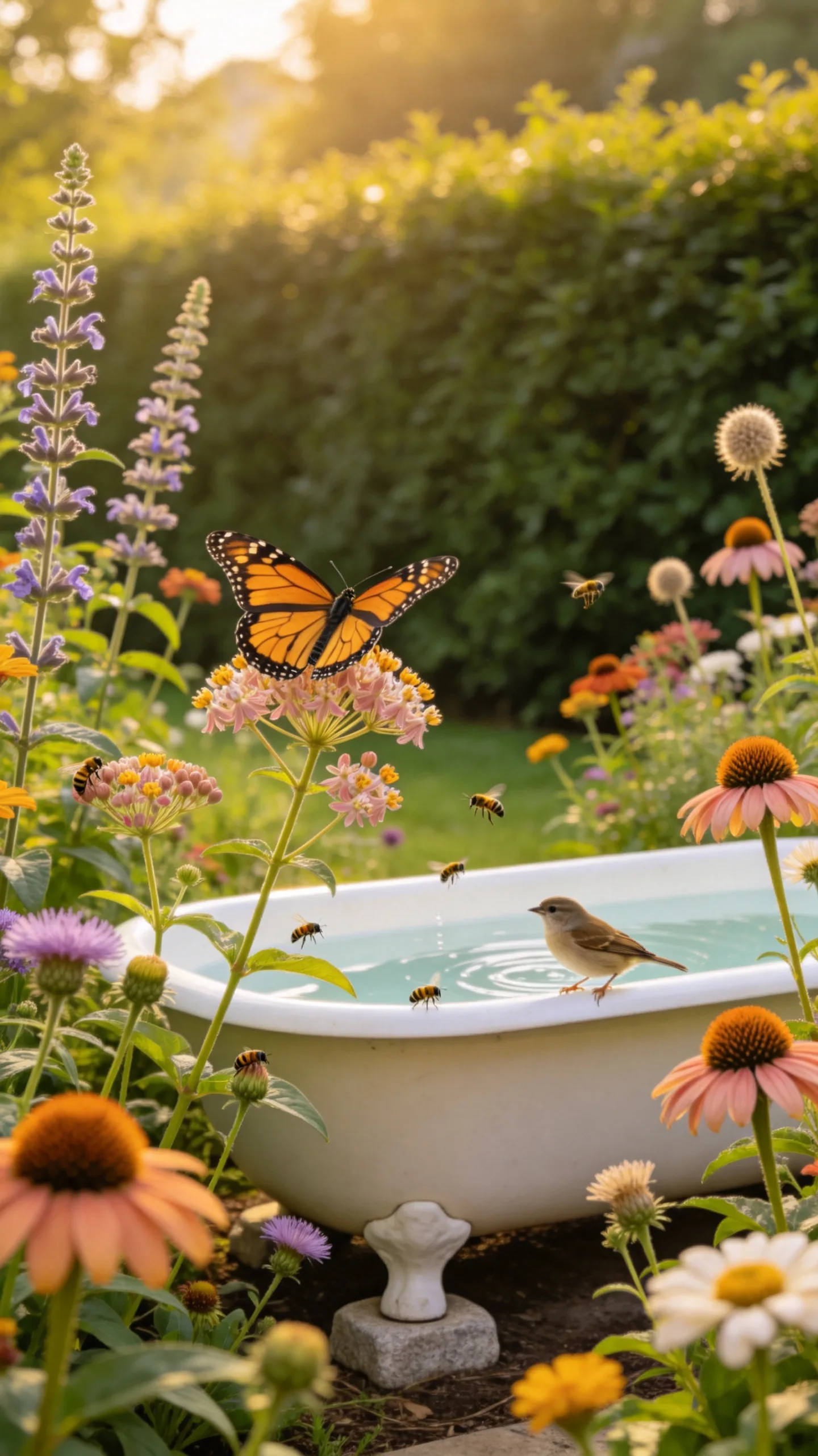 13. Include Plants That Support Birds and Pollinators