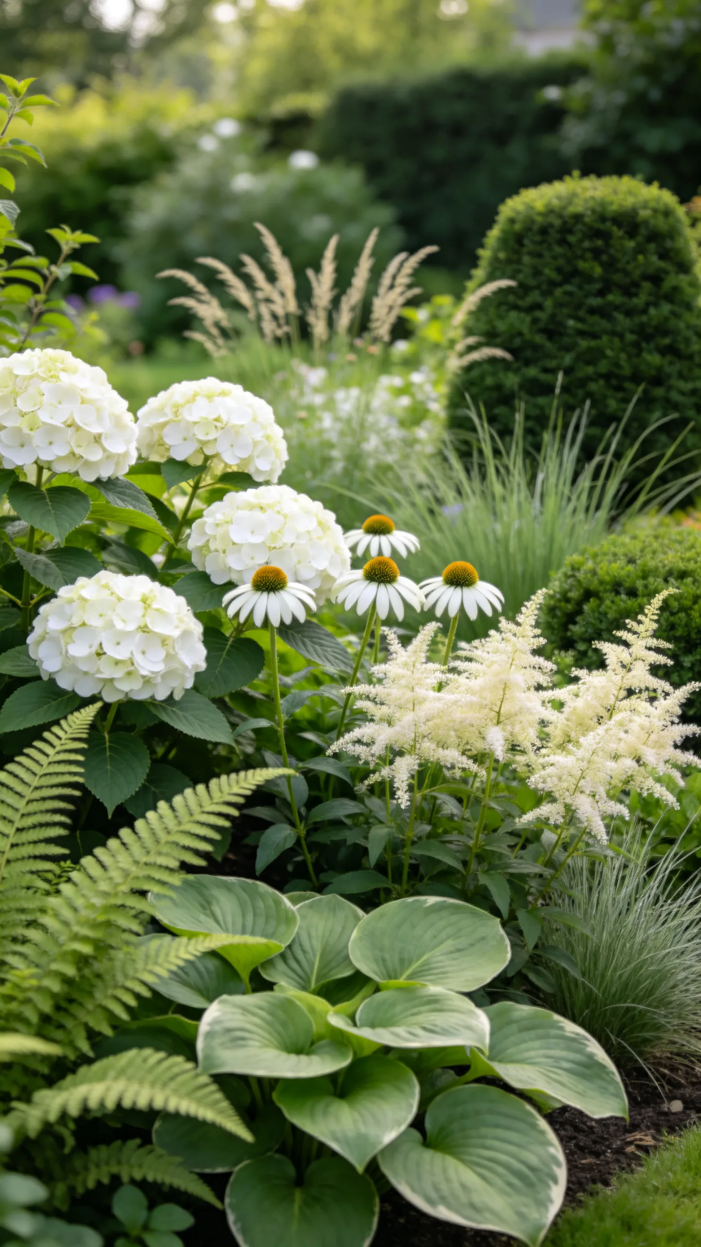 5. Use a Calming Green-and-White Plant Palette
