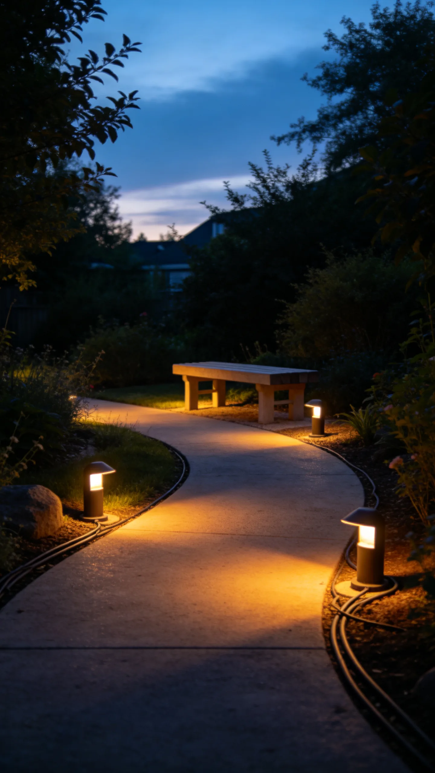 16. Add Warm, Low-Level Garden Lighting