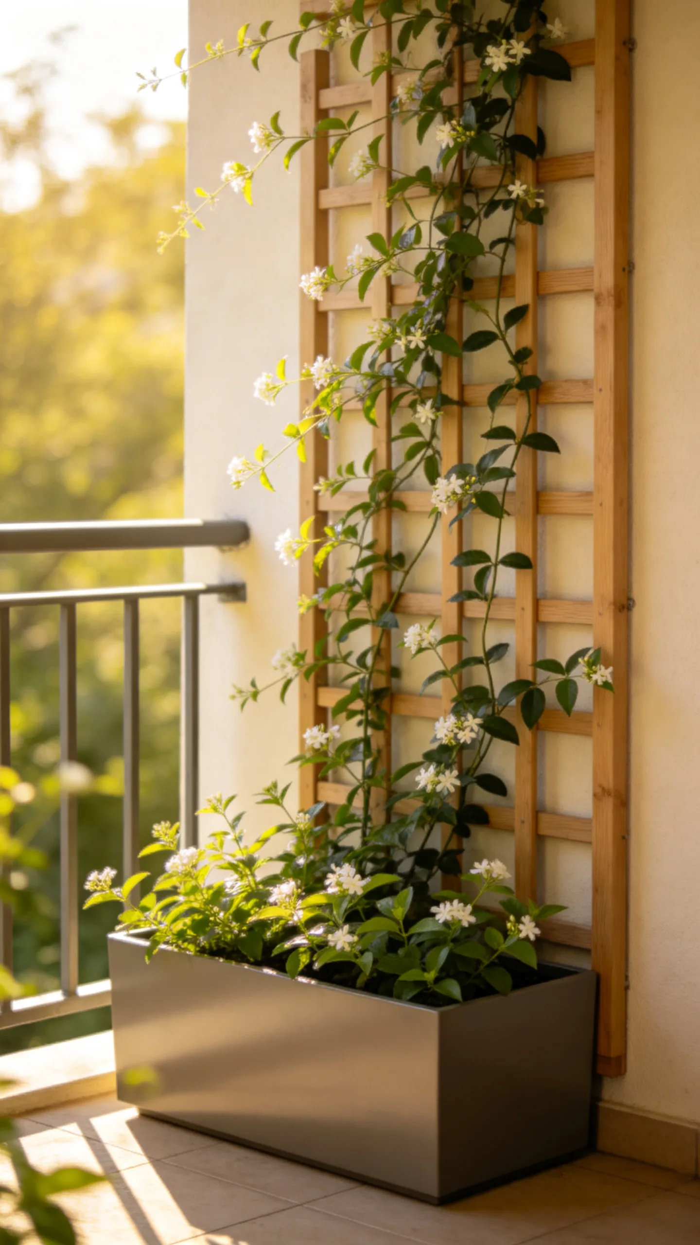 3. Train Climbing Plants on a Slim Trellis