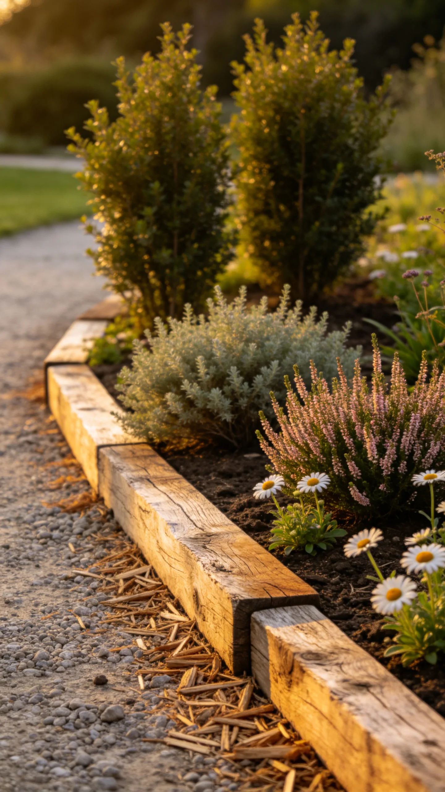 7. Use Weathered Timber for Raised Native Beds